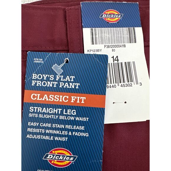 Dickies kids Burgundy Trousers sz14 Chritmas holiday pants - Picture 2 of 5